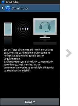 Samsung Smart Tutor Bağlantı İle İlgili Bilgilendirme Ekranı