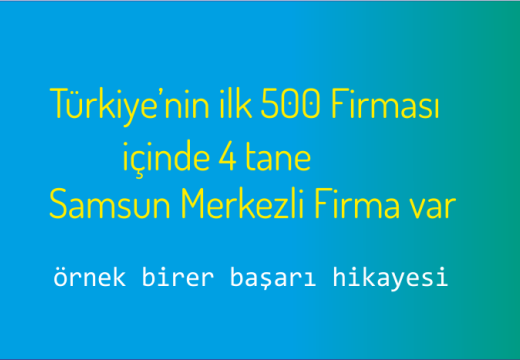 Samsun'dan 4 Şirket, Türkiye'nin İlk 500 Sanayi Kuruluşu Listesine Adını Yazdırdı